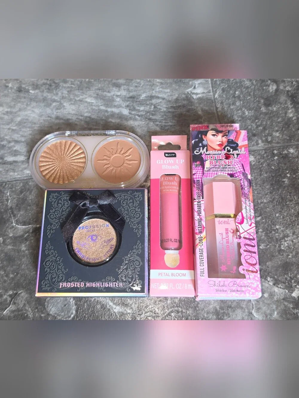 Profusion Highlighter, Kleancolor Bronze & Glow, Liquid Blushes BNIB